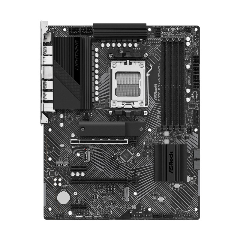 Alternative view of Asrock MB B650 PG Lightning, AM5, 4xDDR5/7200MHz(OC), PCIe 4.0, 2.5 G-LAN, USB-C, HDMI, ATX