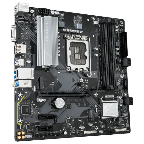 Alternative view of Gigabyte MB B760M DS3HP DDR4, S.1700, 4xDDR4/5333(OC), PCIe 4.0, G-LAN, VGA/HDMI/DP,  mATX