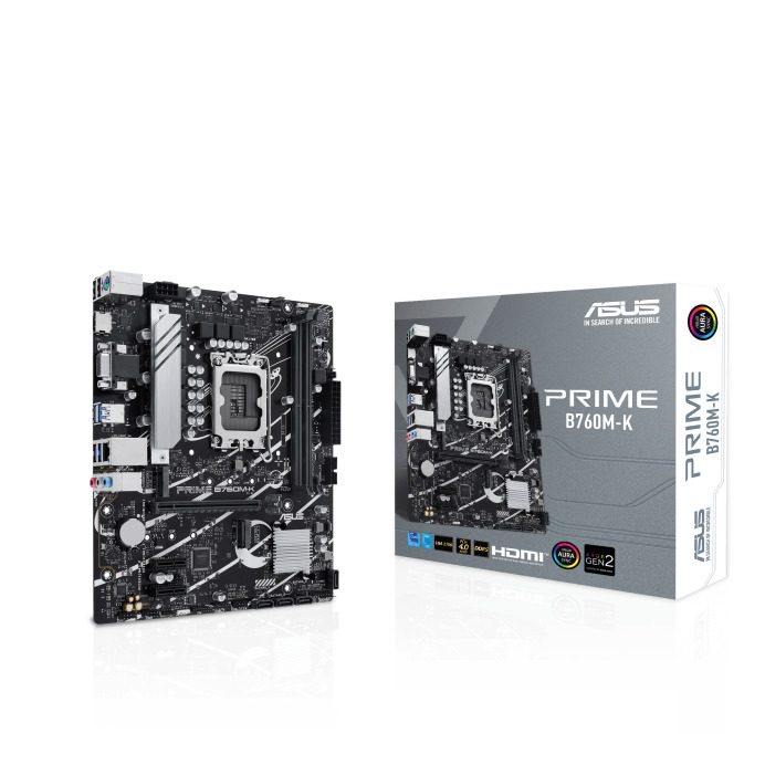 Alternative view of Asus MB Prime B760M-K, S.1700, 2xDDR5/8000(OC), PCIe 4.0, 2.5 G-LAN, VGA/HDMI, mATX