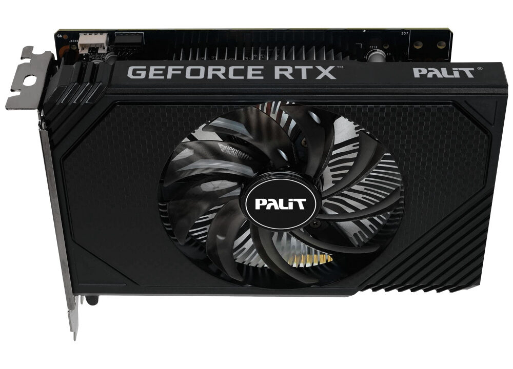 Alternative view of Palit GeForce RTX3050 StormX 6GB GDDR6/96-bit, PCIe 4.0, DVI/HDMI/DP