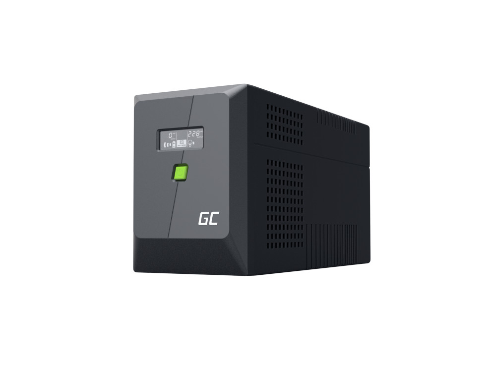 Alternative view of Green Cell UPS (UPSLM900) 1500VA/900W, Modified sine wave, Line Interactive AVR, LCD