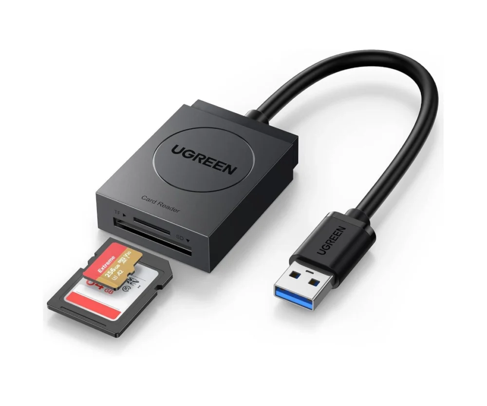 UGREEN čitač memorijskih kartica USB 3.0, TF/SD, 15cm, crni