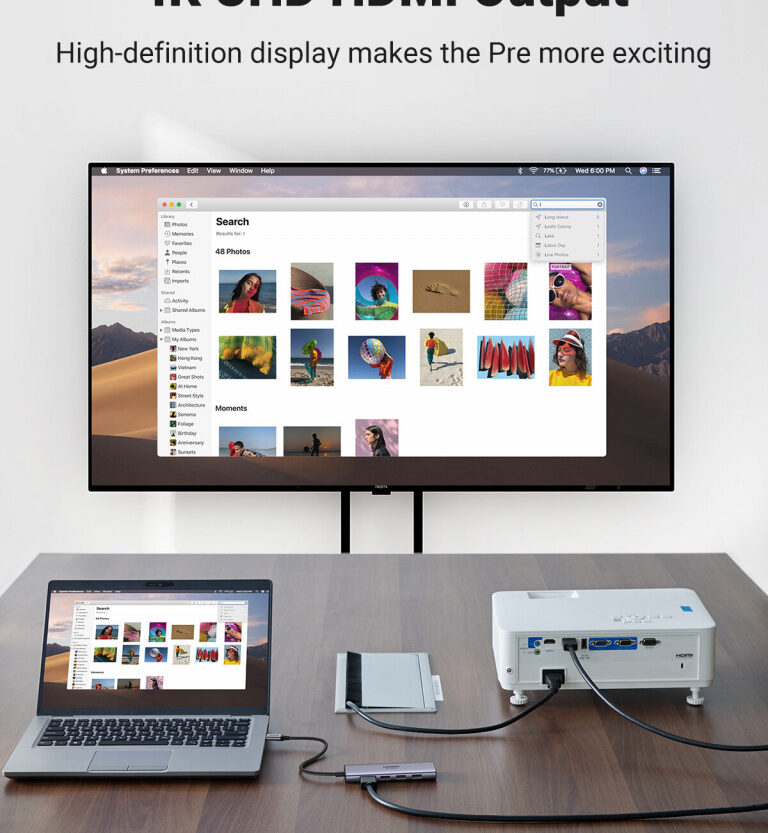 Alternative view of UGREEN 6-portni USB-C HUB 3xUSB-A 3.0, 1xHDMI 4K 60Hz, 1xSD, 1xTF, sivi
