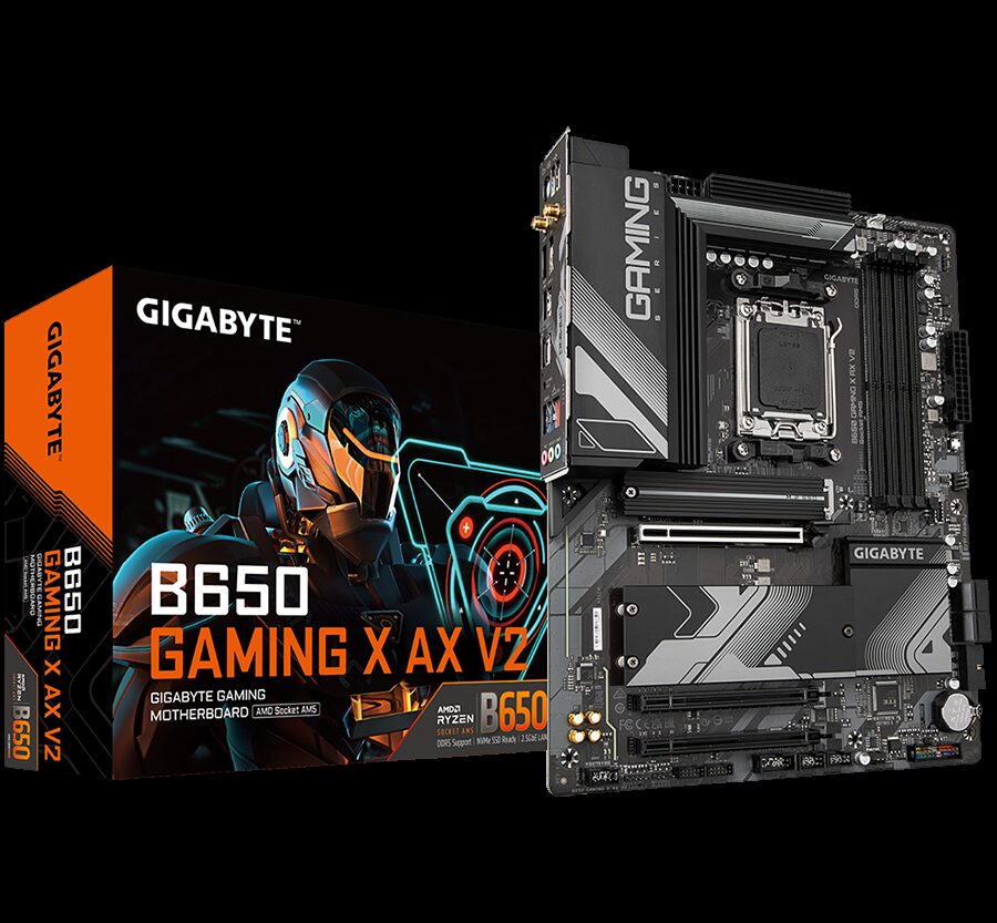 GIGABYTE MB B650 GAMING X AX V2 (AM5. 4xDDR5 128, 1x PCI-E 4.0 x16x16, 2x PCI-E 3.0 x16x1, 4x SATA, 3x M.2 PCIe 4.0, 3x USB Gen1, 1x USB Gen2, 3x USB 2.0, 1x USB 3.2 Gen 2 Type-C, 1xHDMI, 1xDP, Wi-Fi 6E, 2.5GbE LAN, ATX, Retail)