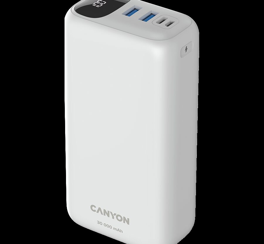 Alternative view of CANYON power bank PB-301 LED 30000 mAh PD 20W QC 3.0 Bijeli