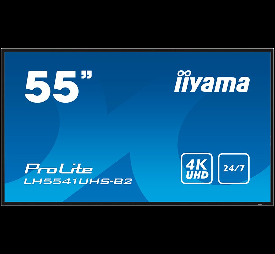 IIYAMA LFD LH5541UHS-B2 55" Professional Digital Signage display with 4K UHD resolution and 24/7 operating time 500 cd/m2  1200:1 8ms landscape, portrait