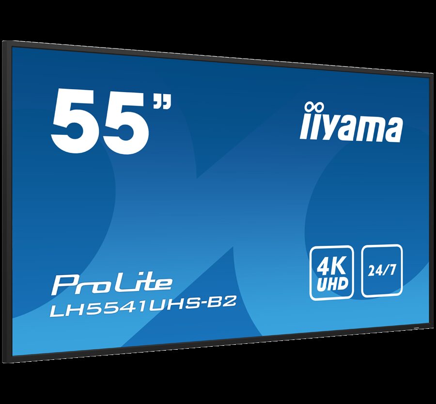 Alternative view of IIYAMA LFD LH5541UHS-B2 55" Professional Digital Signage display with 4K UHD resolution and 24/7 operating time 500 cd/m2  1200:1 8ms landscape, portrait