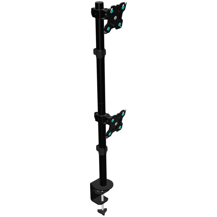 ONKRON Desk Mount for Two Monitors 13 - 34" up to 8 kg, Tilt-Swivel, with Rotation, Black