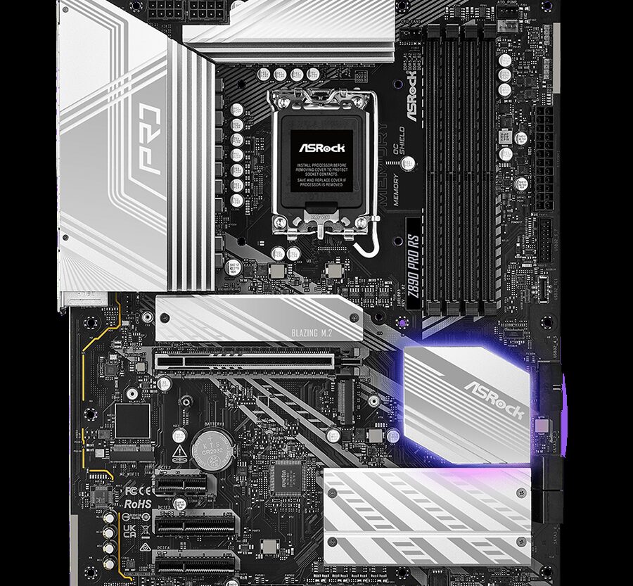 Alternative view of ASROCK Z890 Pro RS ATX LGA1851 DDR5