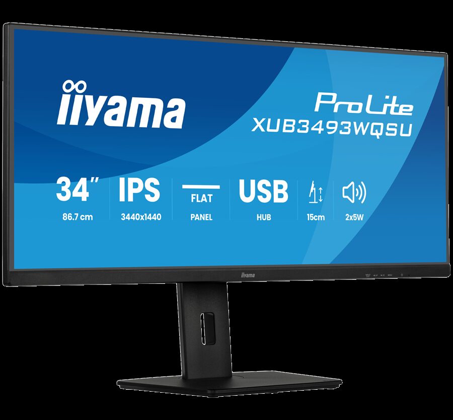 Alternative view of XUB3493WQSU-B6 34'' IPS Ultra wide flat screen with PIP, PBP and height adjustable stand