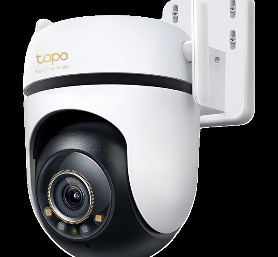 TAPO C530WS Outdoor Pan/Tilt Security Wi-Fi Camera, 3K 5MP (2880x1620), 2.4 GHz, 2 Ext. Antennas, 1 Eth. Port, Pan/Tilt, Starlight Colour Night Vision, Smart AI Detection and Notif., Sound and Light Alarm, Voice Control, microSD Card up to 512GB