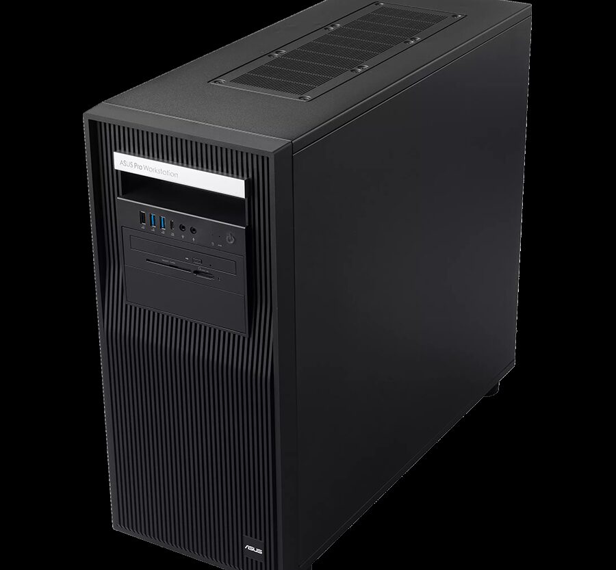 Alternative view of ASUS Workstation barebone ExpertCenter Pro ET900A X9 for AMD RYZEN Threadripper PRO 9000/7000 WX-series, WRX90 chipset, sTR5, 8x RDIMM, 4x M.2, 4x RTX GPU 2-slot, 4x SATA, 10Gbps LAN, no integrated graphics, 2000W PSU platinum