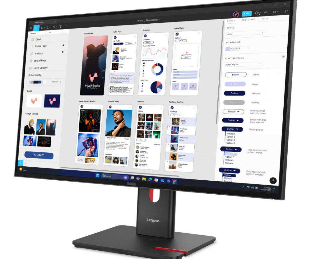 Alternative view of LENOVO ThinkVision T32UD-40 31.5inch