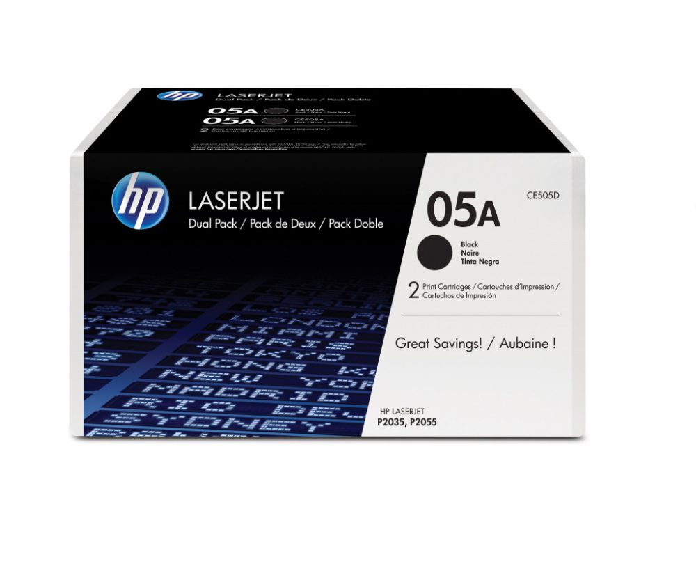 Original Toner Black HP LaserJet P2035, P2055 (05A CE505D, CE505AC) (DWUPAK)