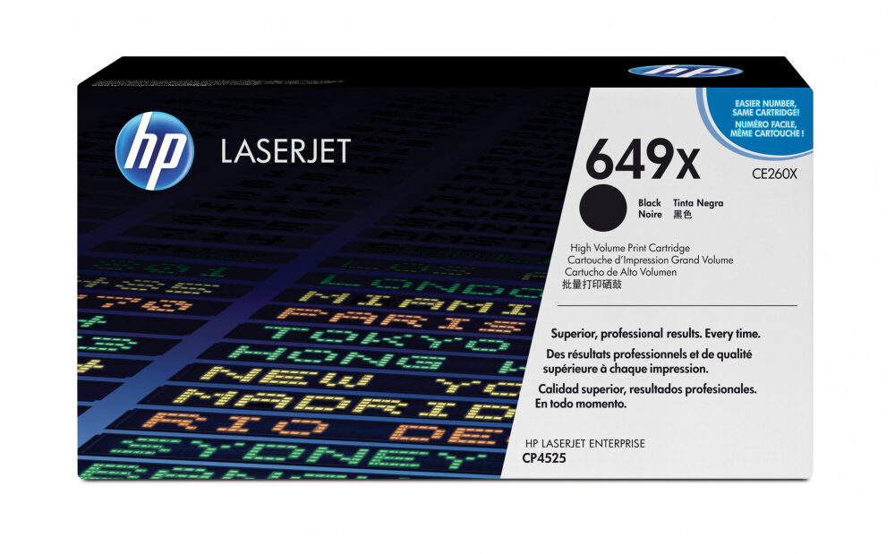 Original Toner Black HP Color LaserJet CP4520, Enterprise CP4525 (649X CE260X)