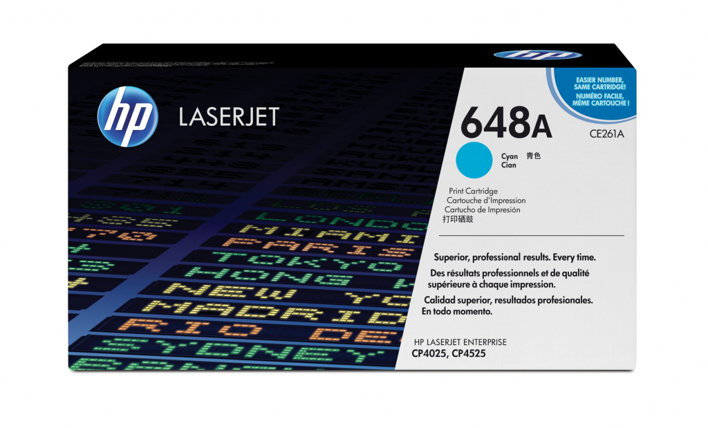 Original Toner Cyan HP Color LaserJet CP4520, Enterprise CP4025, CP4525 (648A CE261A)