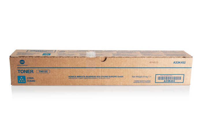 Original Toner Cyan Konica Minolta Bizhub C454, C554 (TN512C, TN-512C, A33K452)