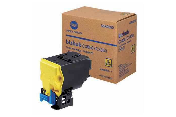 Original Toner Yellow Konica Minolta Bizhub C3350, C3850 (TNP48Y, TNP-48Y, A5X0250)