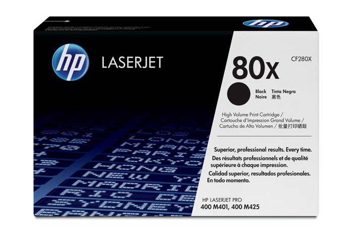 Original Toner Black HP LaserJet Pro 400 M401, M425 (80X CF280X)