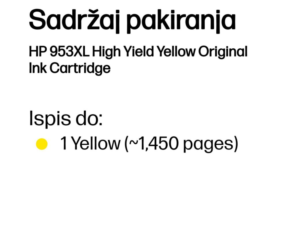 Original Ink- Yellow HP 953XL (F6U18AE) - Slika 3