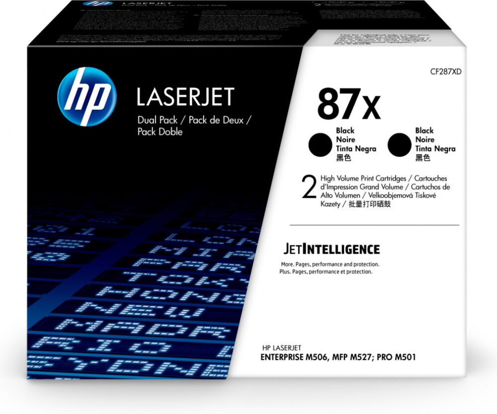 Original Toner Black HP LaserJet Enterprise M501, M506, M527 (87X CF287XD) (DWUPAK), kompatybilne z CF287X