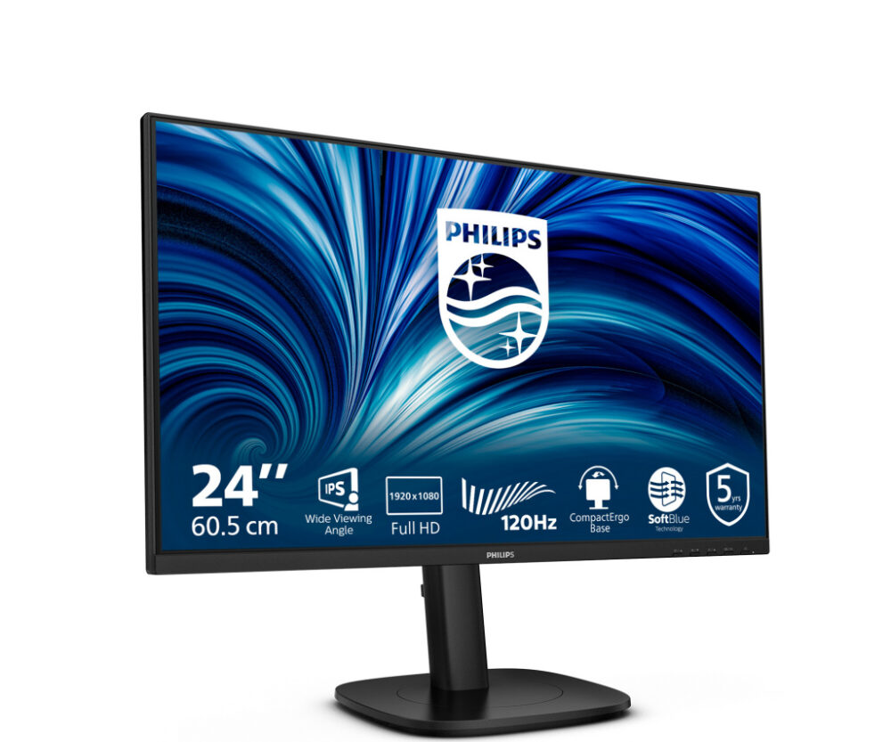 Alternative view of PHILIPS Monitor 24B2N3200J 24" (23.8" viewable), 1920x1080 (FHD), IPS, 120Hz, 4ms (GtG), Adaptive Sync, Full Ergo, 1xD-SUB(VGA), 1xHDMI, 1xDP, USB hub, Speakers, 5y