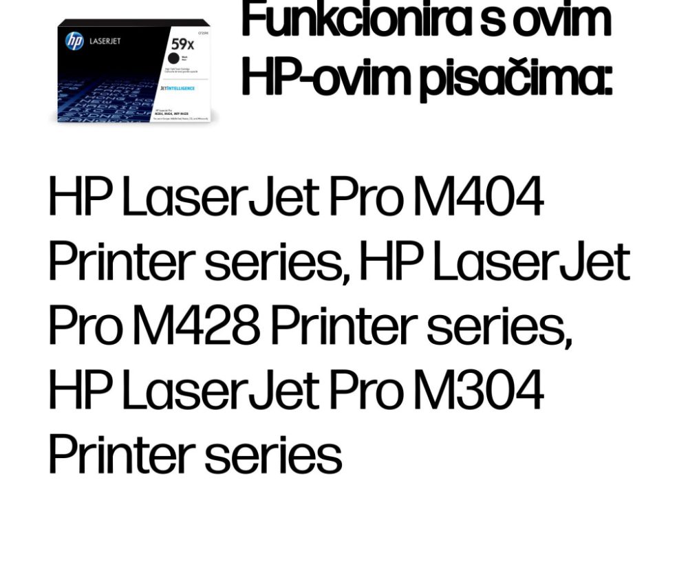 Original Toner Black HP LaserJet Pro M304, M404, M428 MFP (59X CF259X) - Slika 2