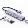 UGREEN 5-portni USB-A HUB 3xUSB-A 3.0,1×USB-C, 1×G-LAN, sivi