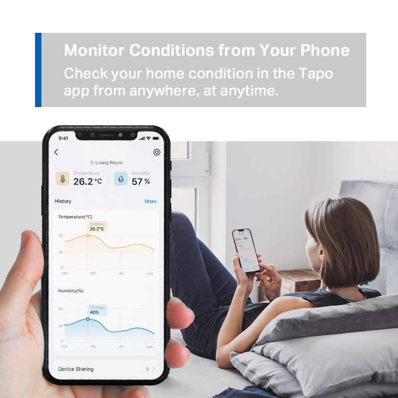 Alternative view of TP-Link Tapo T315 Smart senzor temperature i vlage