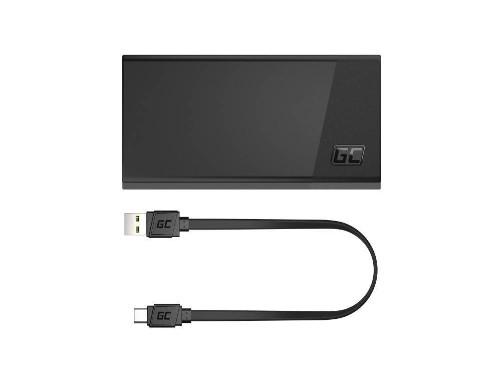 Green Cell GC PowerPlay 20S powerbank 20000mAh 22.5W PD USB-C, 3x USB-C, USB-A, Fast Charging, crni