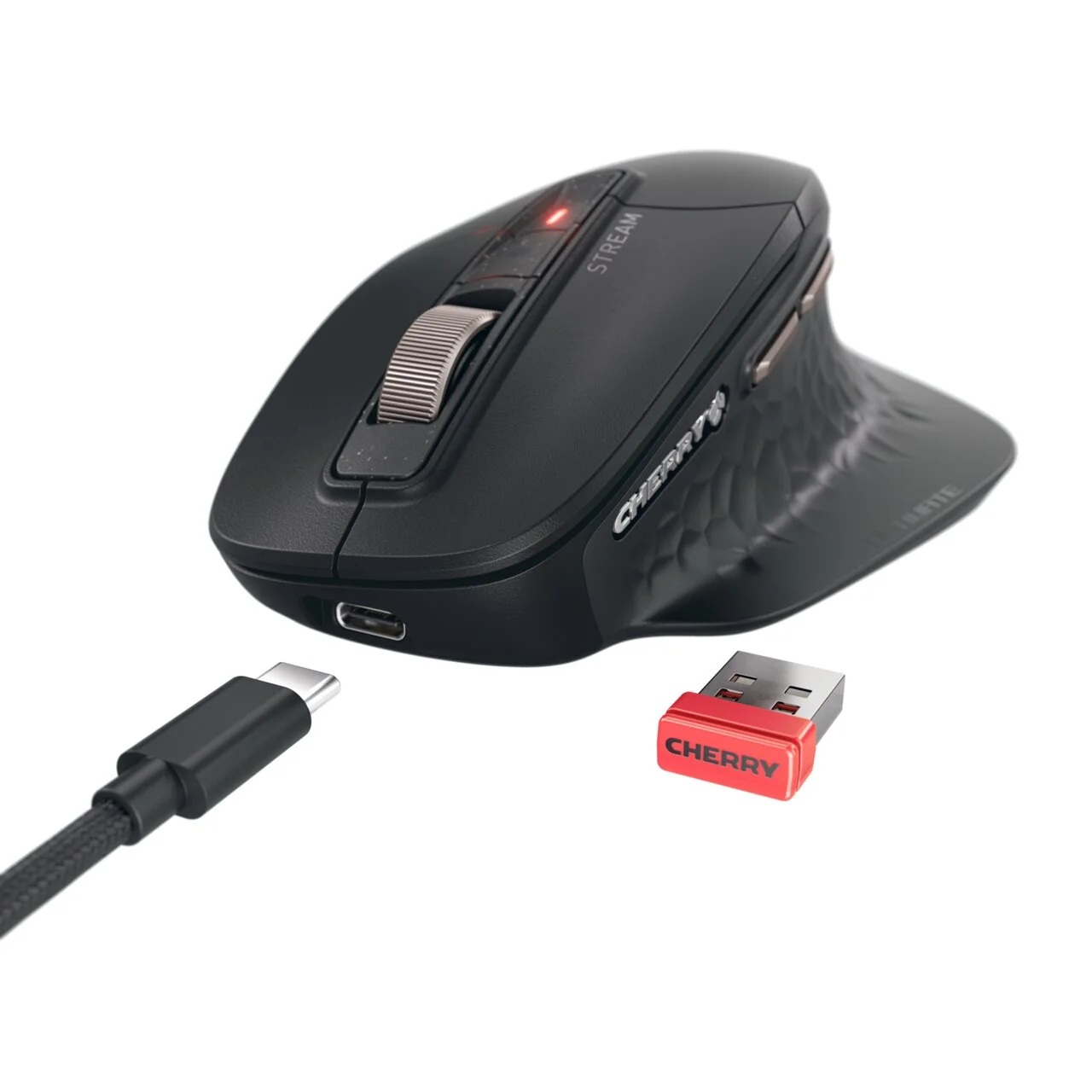 Cherry STREAM ULTIMATE ergonomski miš, crni - Slika 2