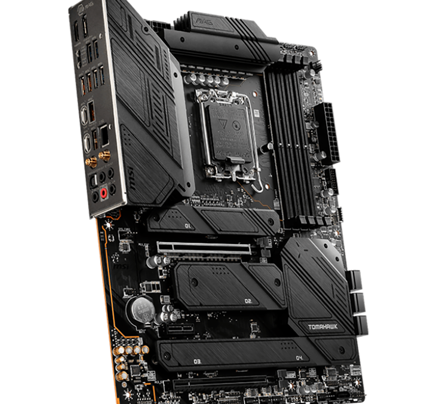 Alternative view of MSI Mainboard Desktop MAG Z790 TOMAHAWK WIFI (LGA 1700, 4x DDR5 max. 128GB, 2x PCI-E x16x16, 1x PCI-E x1, 4x M.2 4.0, 7x SATA, 4x USB 3.2 Gen1, 4x USB 3.2 Gen2 1x USB Type-C 3.2 Gen2, 1x HDMI, 1x DP, 2.5Gbps LAN, Wi-Fi 6E, ATX, Retail)