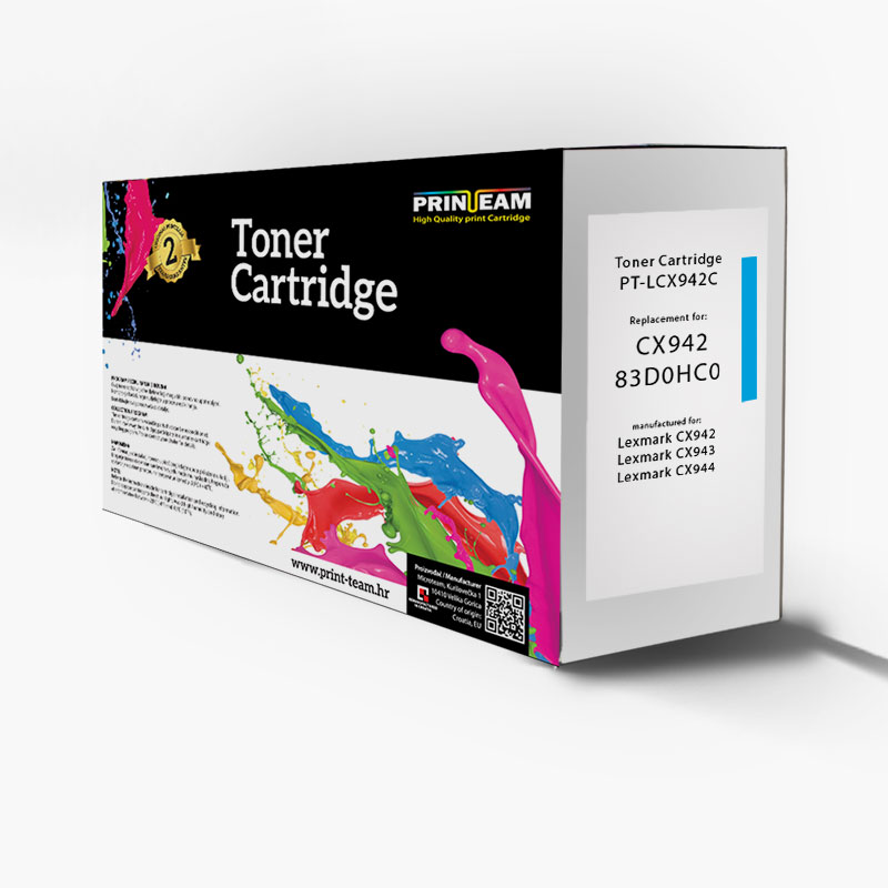 Toner Print-Team Lexmark CX942 Cyan 22K (83D0HC0)