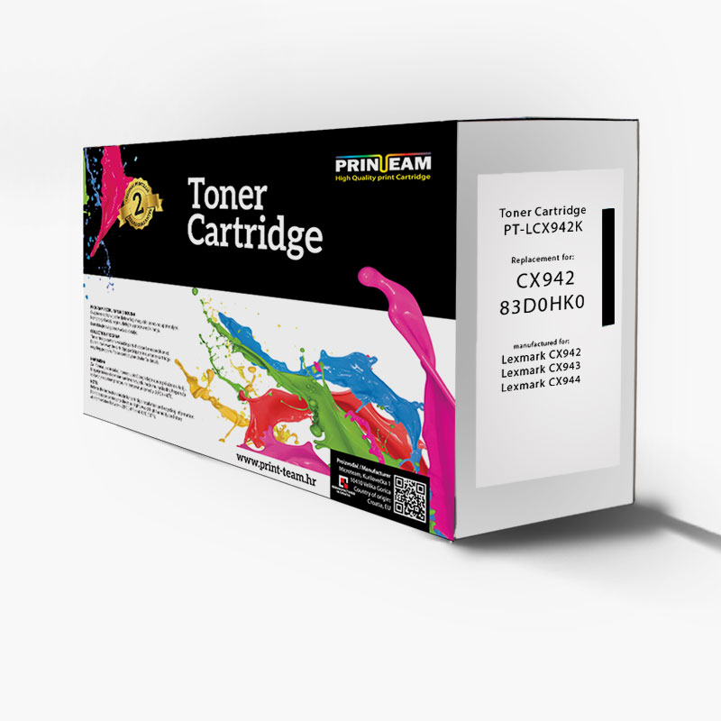 Onbevljeni toner brenda Print-Team proizveden u Hrvatskoj kompatibilan s Lexmark