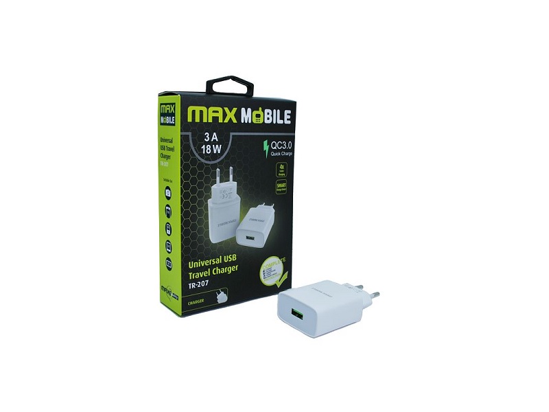 Max Mobile punjač 220V-USB Quick Charge 3.0 TR207 bijeli 3A