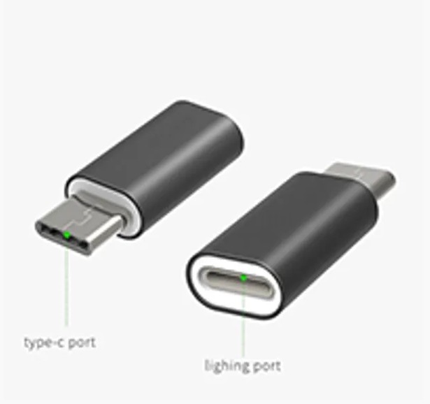 MaxMobile adapter iPhone Lighting - Type C, crni