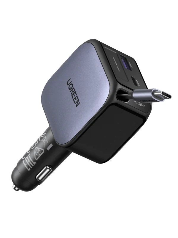 Alternative view of Ugreen 90W auto punjač s ugrađenim USB-C kabelom