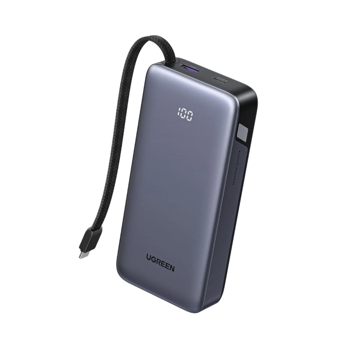 UGREEN prijenosni punjač (Powerbank) 20.000mAh, 45W brzo punjenje, 2×USB-C+1×USB, PD 3.0+QC 3.0, srebrni