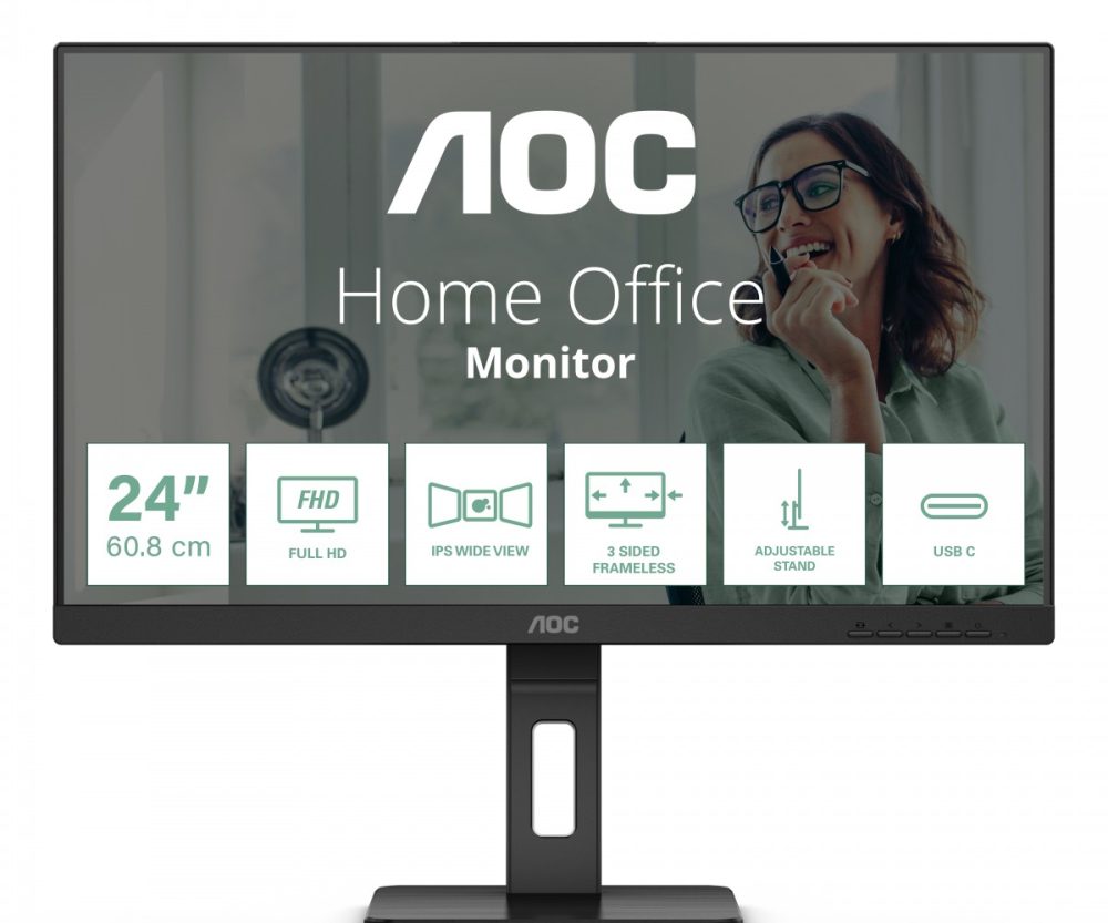 AOC IPS 23,8" 24P3CV, HDMI, DP, USB-C, HAS, zvuč.