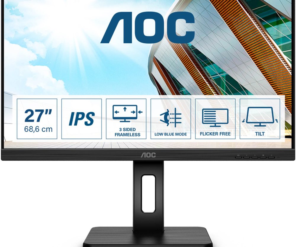 AOC 27P2Q 27", VGA, HDMI, DP, USB, HAS, zvuč.