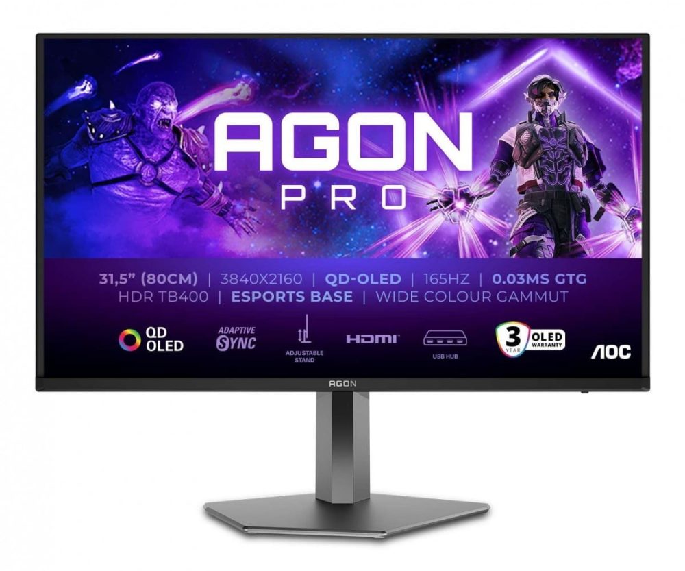 AGON AG326UD, 31,5", OLED, 2XHDMI, 2xDP, 4K, 165Hz