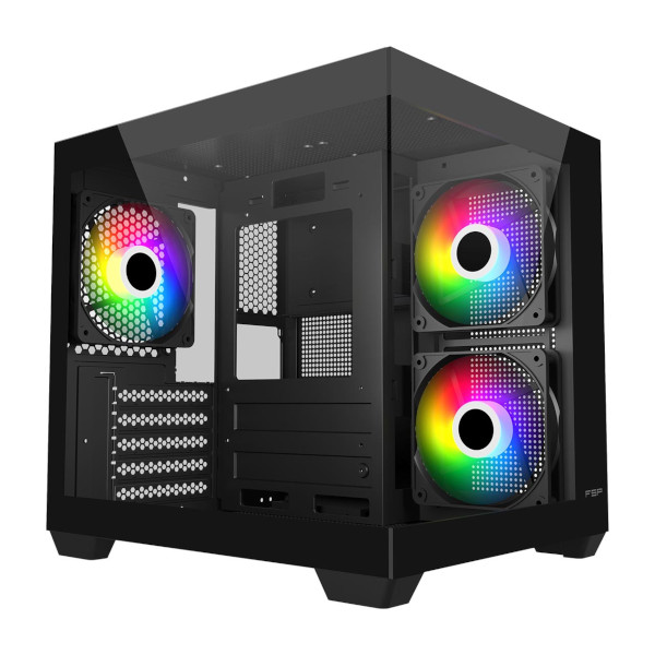 FSP S140 Black, 3x vent., crno, bez napajanja