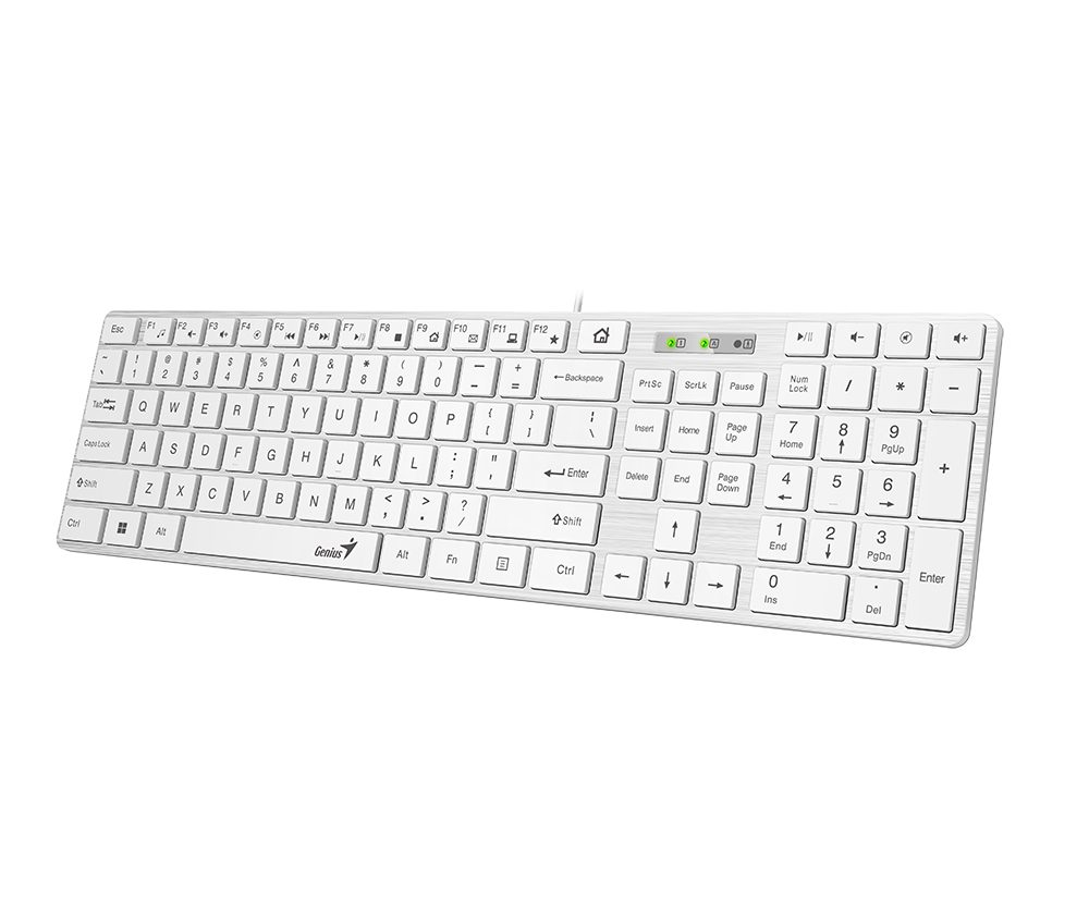 Genius SlimStar 126, tipkovnica, USB, bijela