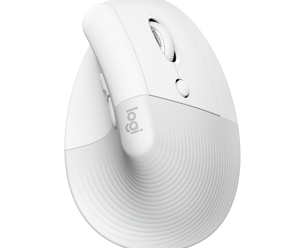 Logitech Lift za Mac, ergonomski miš, bijeli