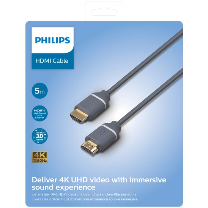 Philips kabel HDMI. 5m, sivi, SWV5650G