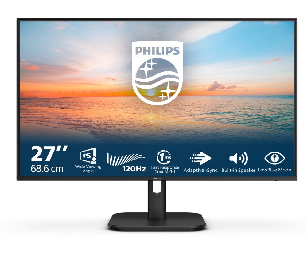 Philips 27" 27E1N1200A, VGA, HDMI, DP, 120Hz, zvuč