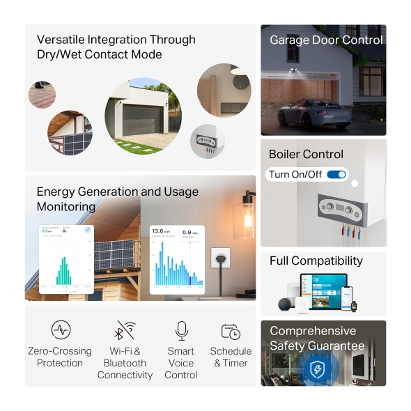 TP-Link Tapo S110E Smart Switch Module  2.4GHz, 802.11b/g/n, Bluetooth, Tapo app, Wi-Fi kontrola, Timer/Schedule postavke, Amazon Alexa/Google Assistant