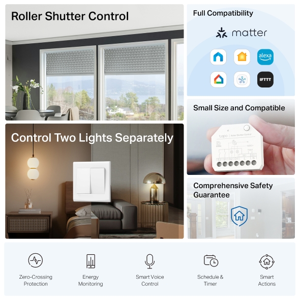 TP-Link Tapo S112 Smart Switch Module  2.4GHz, 802.11b/g/n, Bluetooth, Tapo app, Wi-Fi kontrola, Timer/Schedule postavke, Amazon Alexa/Google Assistant