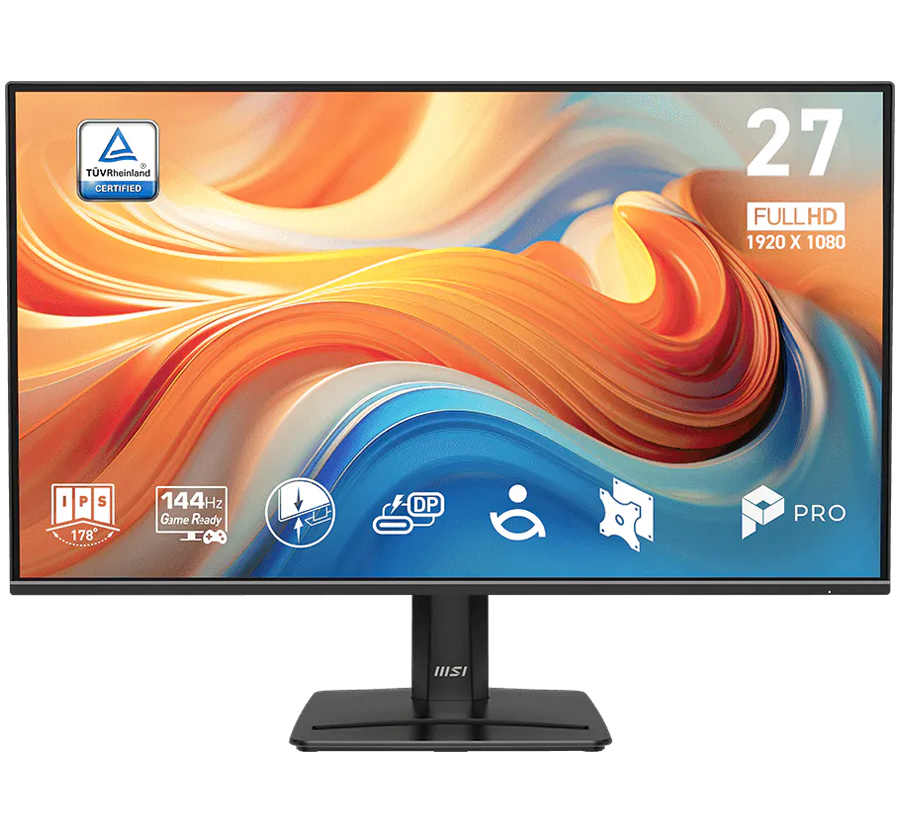 Monitor MSI 27" PRO MP272 E14C, IPS,  IPS, 1920 x 1080 (FHD), 144Hz, 300nits, 1ms, 1x HDMI, 1x Type C (DP alt), Speakers, Tilt, VESA