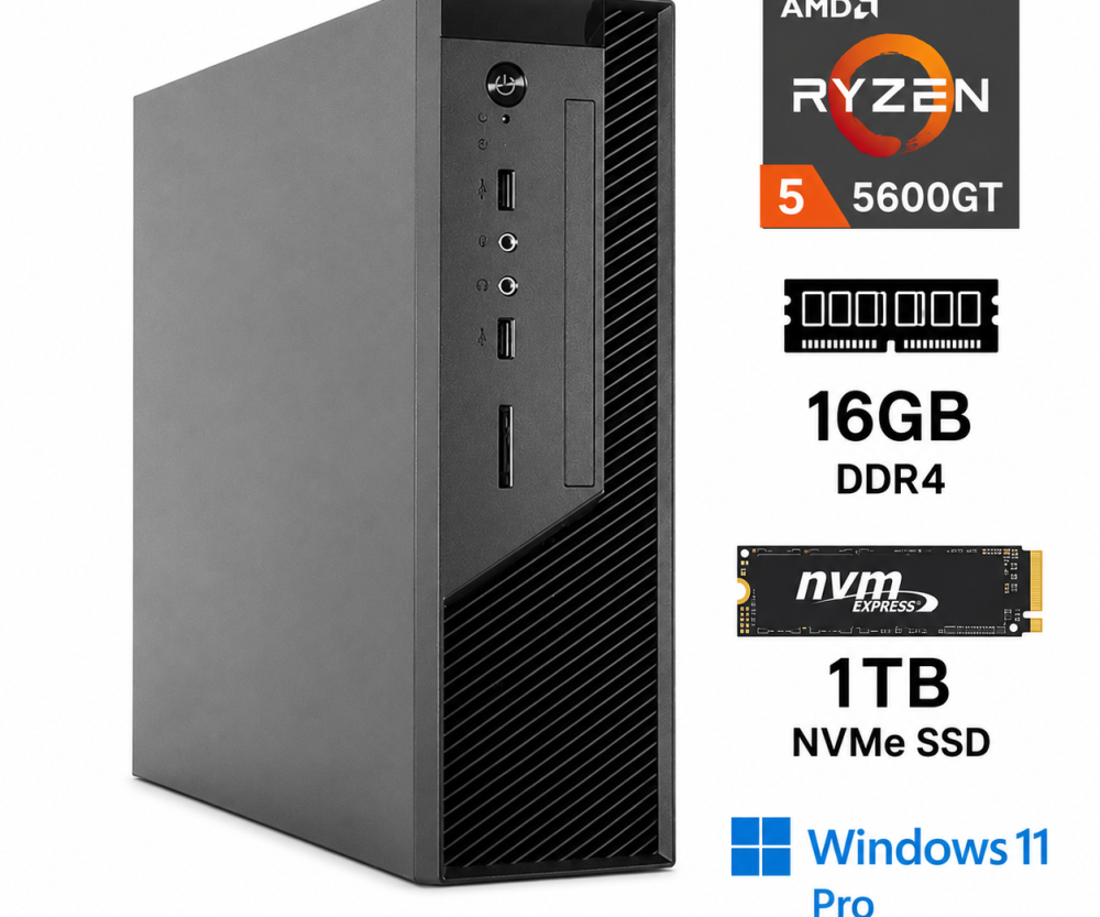 Računalo MT SFF Pro R5 - Ryzen 5 5600GT 16GB DDR4, 1TB SSD, WiFi, Bluetooth, Windows 11 Pro